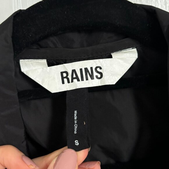RAINS Kano Jacket Black Zip Utility Chore Coat Pockets Lightweight Windbreaker S - Picture 7 of 13